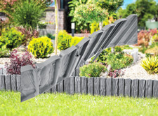 Enhance Your Landscape: Plastic Palisade Wood Effect Lawn Edging 2.32m
