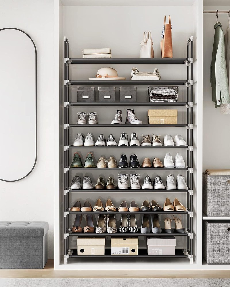 Durable Shoe Rack Organizer Storage Shoes Shelves 10 Tier 50 Pairs FreeStanding