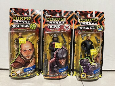 Lot of 3 The Corps Elite Action Figure Lanard OGRE DIESEL BOLDER Figures Walmart