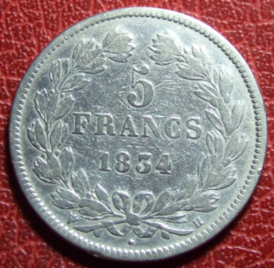 France 5 francs LOUIS PHILIPPE I 1834 H silver coin by DOMARD | eBay