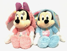 2022 Disney Just Play Mickey/Minnie Mouse Easter Bunny Plush Toys NWT Set of 2