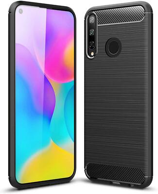 Für Huawei P40 Lite E Hülle Slim Kohlefaser Robust Stoßfest Gel Handy Cover