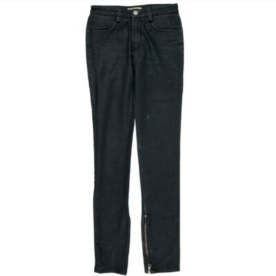 Chloe Runway Cotton Wax Finish Skinny Leg Zipper Ankle Detail Jeans Pants Tall 2