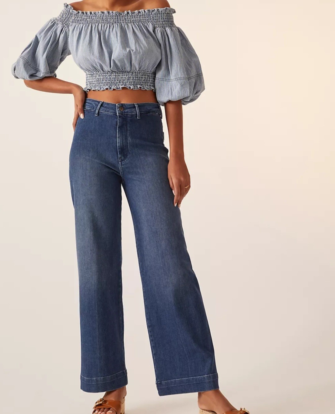 PILCRO The Skipper Wide Leg High Rise Jeans Women’s 29 Medium Wash Patch Pocket