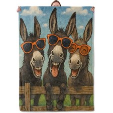 Funny Donkey Blanket Gifts for Women Girls Kids, Soft Warm Lightweight Flannel