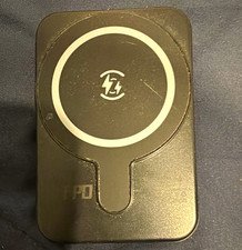 Black Matte Qi Wireless Power Bank, USB-C Micro-USB USB-A, 3 Ports