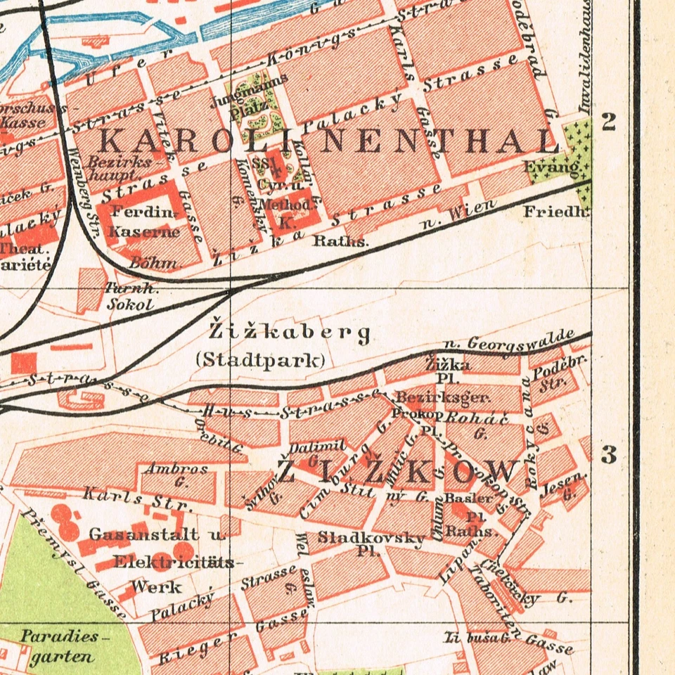 PRAGUE 1898 CZECHIA  Böhmen   CZECH   Antique Original Map  Čechy Morava Moravia - Image 4 of 4