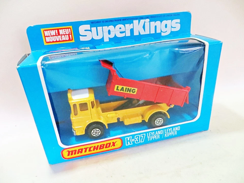 MATCHBOX SUPERKINGS K37 'LEYLAND TIPPER - LAING'. RED/YELLOW. VINTAGE. MIB/BOXED - Image 2 of 4