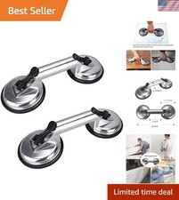 2 Pack Heavy-Duty Glass Suction Cups with 187 lbs Capacity - Ergonomic Design
