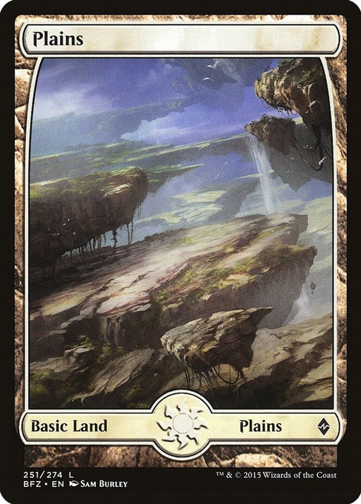 2015 Magic: The Gathering: BFZ - Plains 251 Full Art (#251, L, Near Mint)