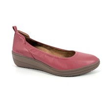 Vionic Jacey Wedge Shoes Womens Size 10 Pink Leather Slip-On Classic Comfort