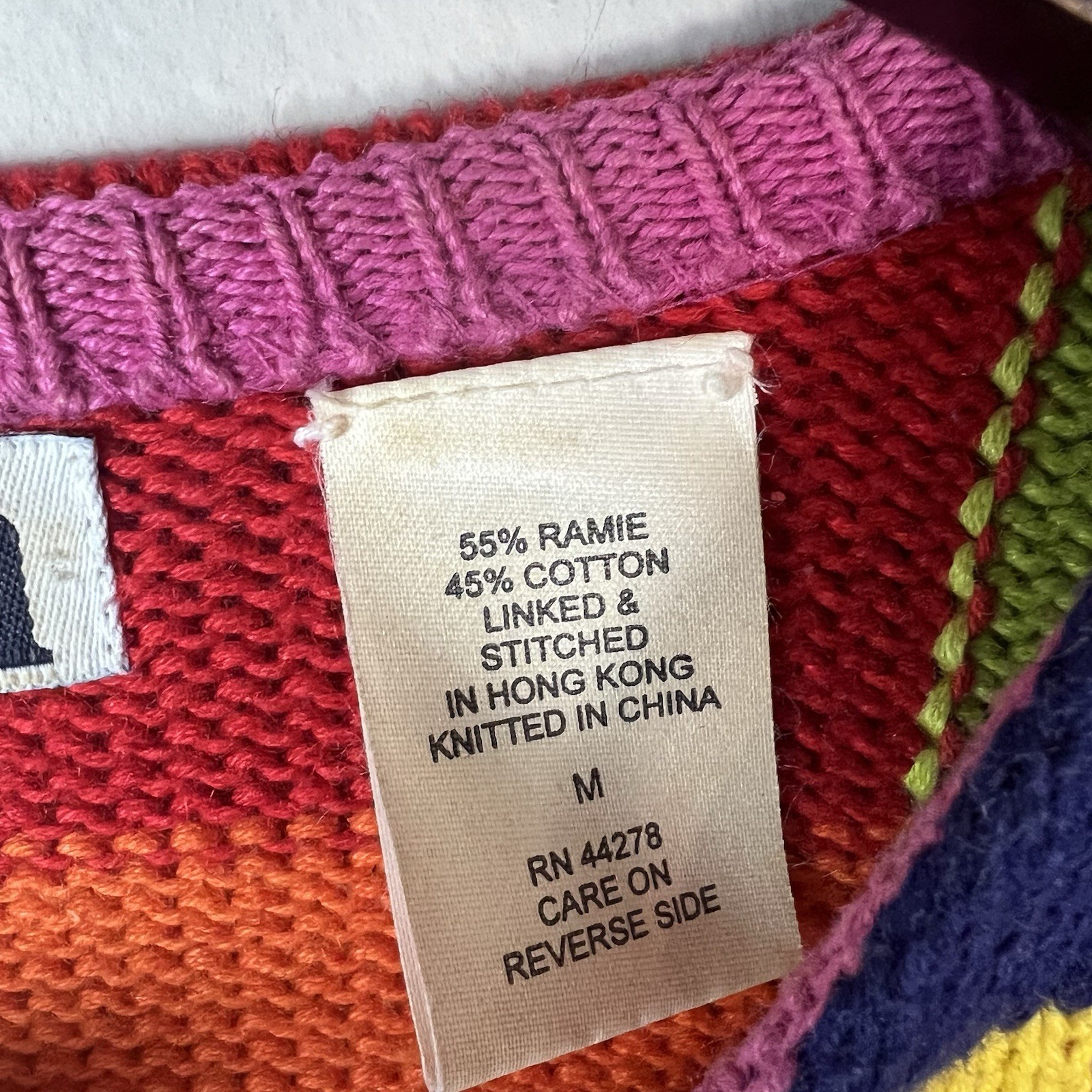 Acorn Patchwork Sweater Rainbow Knit Cardigan Bre… - image 5