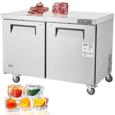 48" W Commercial Freezer Worktop, 12.9 Cu. Ft Undercounter Freezers With/Casters