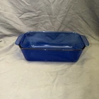 Vintage PYREX Cobalt Blue Glass Loaf Pan #213-R Kitchen Bakeware Ovenware 1.5QT