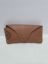 Ray-Ban Bausch Lomb Sunglasses Case Tan Pebbled Leather Snap Closure