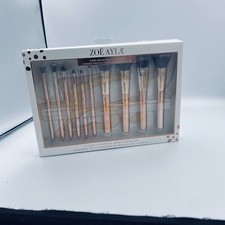 Zo Ayla 10-Piece Luxurious Makeup Brush Set Rose Gold New