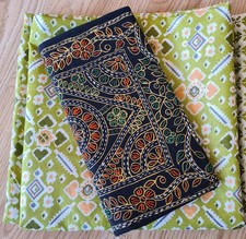 Unstitch Salwar Kameez Indian Pakistani Asian Suit Dress with Handbag 