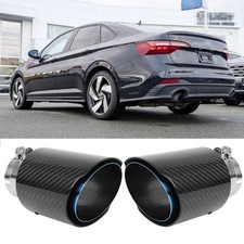 Real Carbon Fiber 2.5" Inlet 3.5" Outlet Exhaust Pipe For Volkswagen Jetta GLI