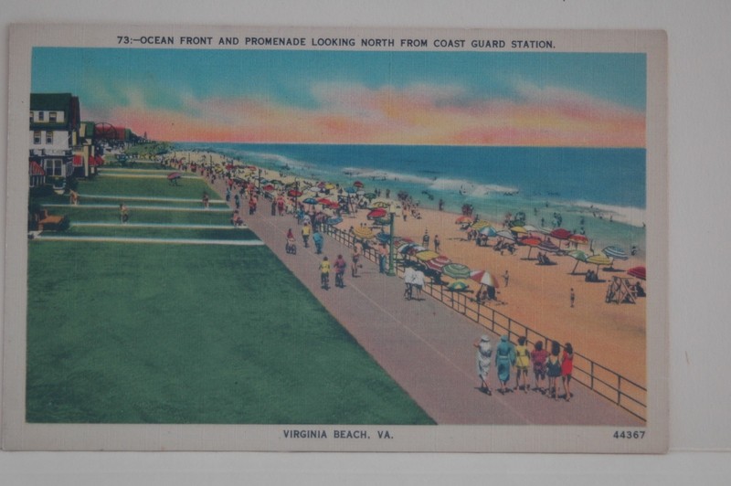 Virginia Beach, VA.  Ocean Front @ Promenade Vintage Postcard