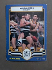 1986 Scanlens Geelong Cats VFL Mark Jackson #101 Football Card AFL 