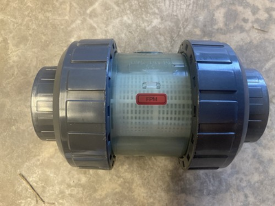 #ad 2” Praher Inline Strainer PVC FKM Clear 1800 Micron Polypro 11 Mesh 120 721 $200.00
