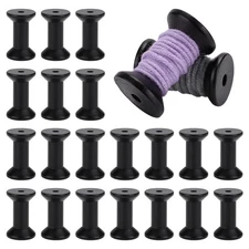 30pcs Black Wood Spools Small Empty Thread Spool 2 inch Wire Weaving Bobbins ...
