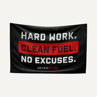 New Genuine Hard Work. Clean Fuel. No Excuses. Jocko Fuel Gym Flag Get After It