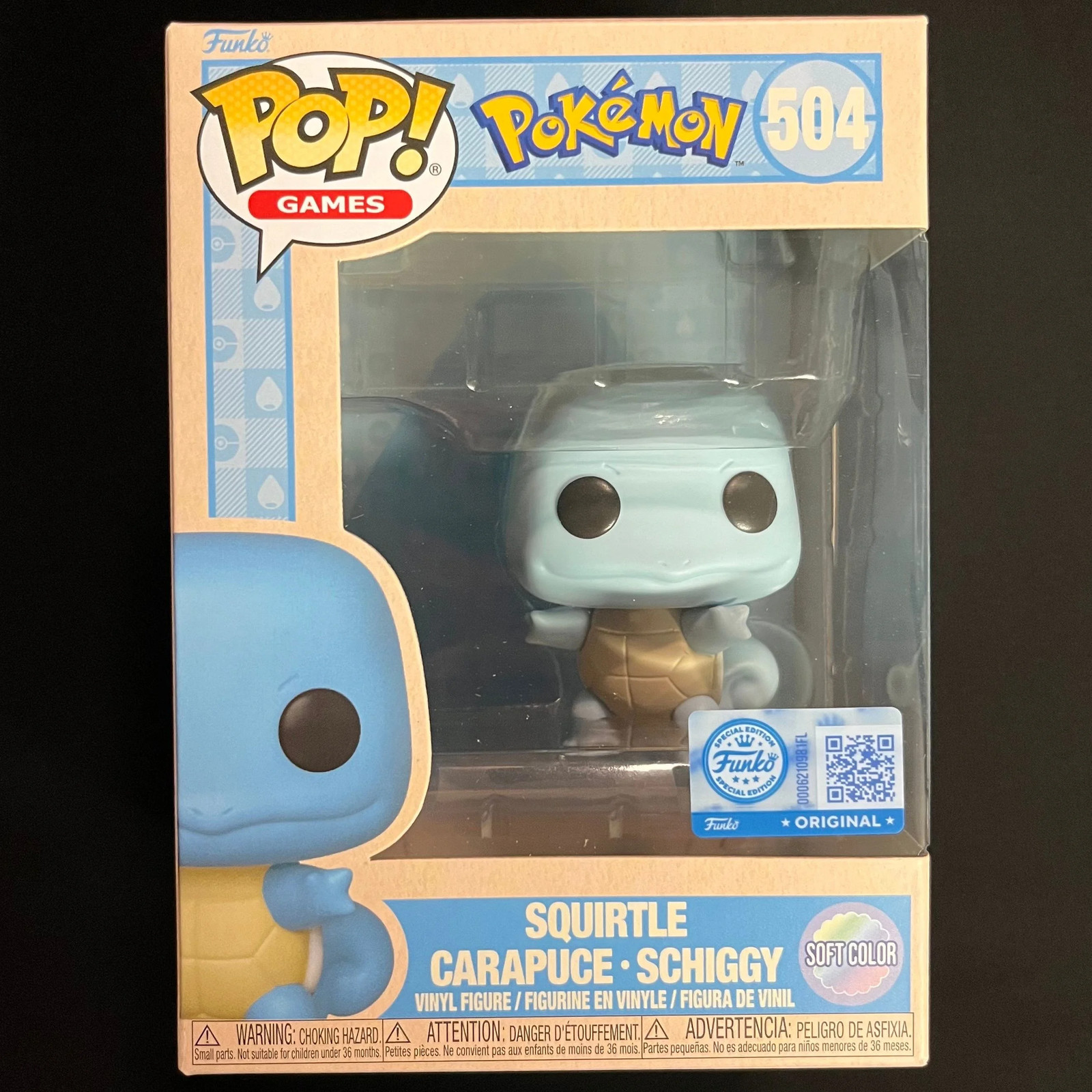 Figurine Carapuce Squirtle Pop n°504 Soft Color pour décoration de bureau geek