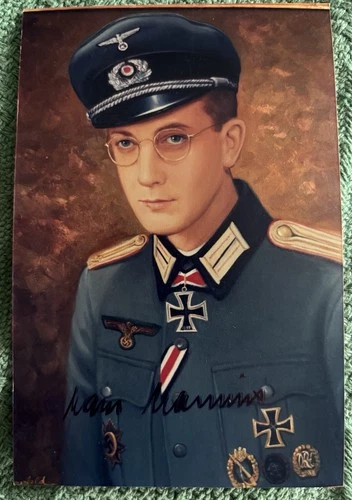 HANS HEILAND Knights Cross WW2 Germany Signed Color Photograph