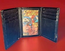 Captain America Trifold Wallet Marvel Comics Cover Art in stitched wallet black