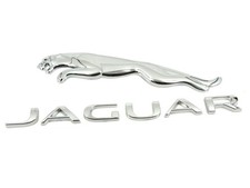 Jaguar Silver Rear Badge Emblem  with script  For  XF, XE,F-Pace, E-Pace, F-Type