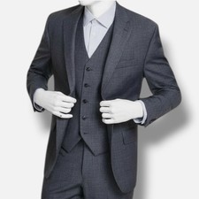 Michael Kors Men's Gray Wool Blend Classic-Fit Stretch Suit Jacket Size 42L