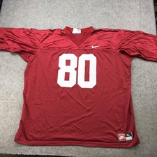 Vintage Nike Football Jersey Mens XL Crimson Red White Mesh Swoosh USA 90s