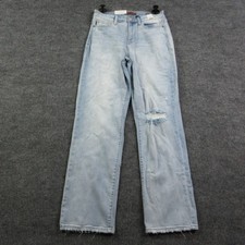 Judy Blue Jeans Womens 7/28 Blue Straight High Waist Distressed 29x31.5 NWT