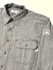 Tyndale FRMC FR Button Shirt Mens XL Long Gray Flame Resistant CAT 2 Cal 9