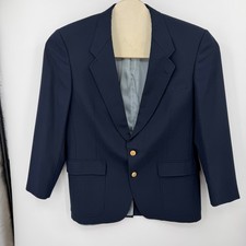Jack Nicklaus Tournament Serie Men Navy Blue Blazer Gold Crest Button 42R Preppy