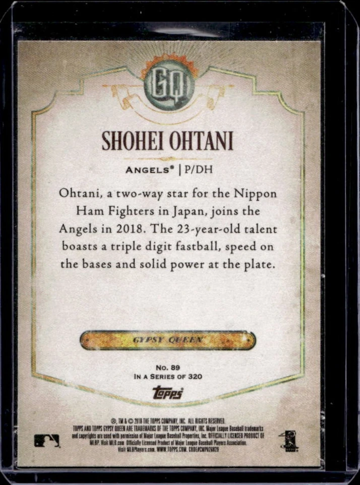 2018 Topps Gypsy Queen Shohei Ohtani RC Rookie #89 Angels - Image 2 of 2