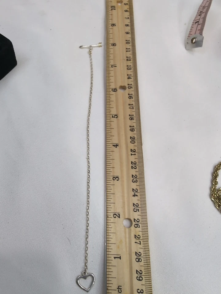 Sterling Silver Heart With Arrow Toggle Bracelet 7.5ish” Chain Delicate Cute - Image 4 of 4