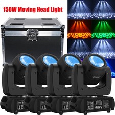 150W 18Prism LED Moving Head Light RGBW Gobo Beam Stage Lighting W/ Flight Case