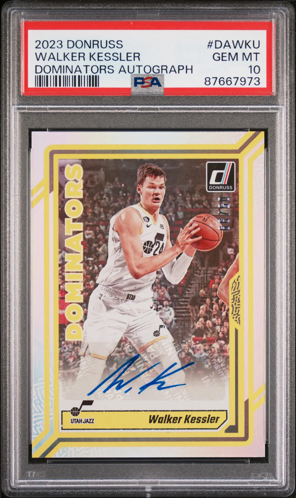 2023 Panini Donruss Dominators Autographs Walker Kessler #DAWKU PSA 10
