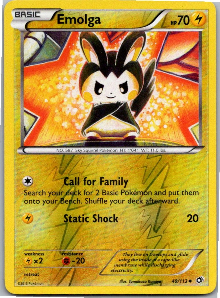 Emolga Uncommon Legendary Treasures 49/113 LP Reverse Holo