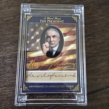 2025 A Word From POTUS Warren G Harding Long Handwritten Word! AWF-WH29