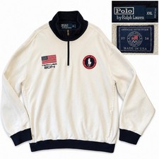 Polo Ralph Lauren Team USA 2014 Olympics 1/4 Zip Sweatshirt Men XXL Made in USA