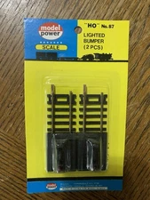 HO SCALE TRAINS MODEL POWER BRASS LIGHTED BUMPER TRACK - Model Power 87