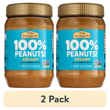 All Natural Creamy Peanut Butter 16 oz 2 Pack Smooth Spread Pantry Staple