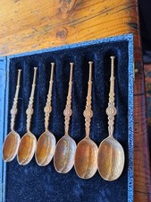 6x Comerative Tea Spoons Brass/copper In Original Box