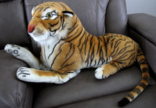 Vintage Stuffed Plush TIGER Large