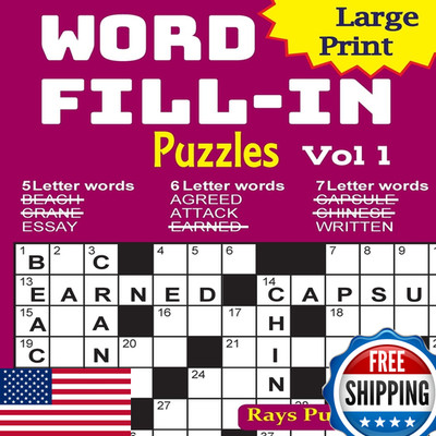 Createspace Large Print Word Fill-In Puzzles Brain Stimulating Crossword