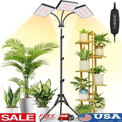 2024 LED Grow Light Full Spectrum Timer Adjustable Height Plant Light High PPFD