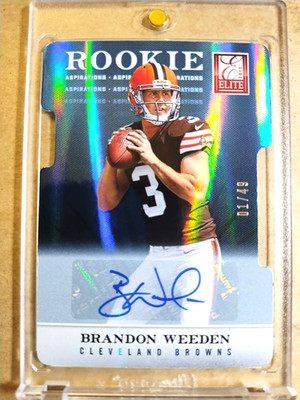 2012 Brandon Weeden Panini Elite Rookie Aspirations Autograph RC 01/49 MINT   